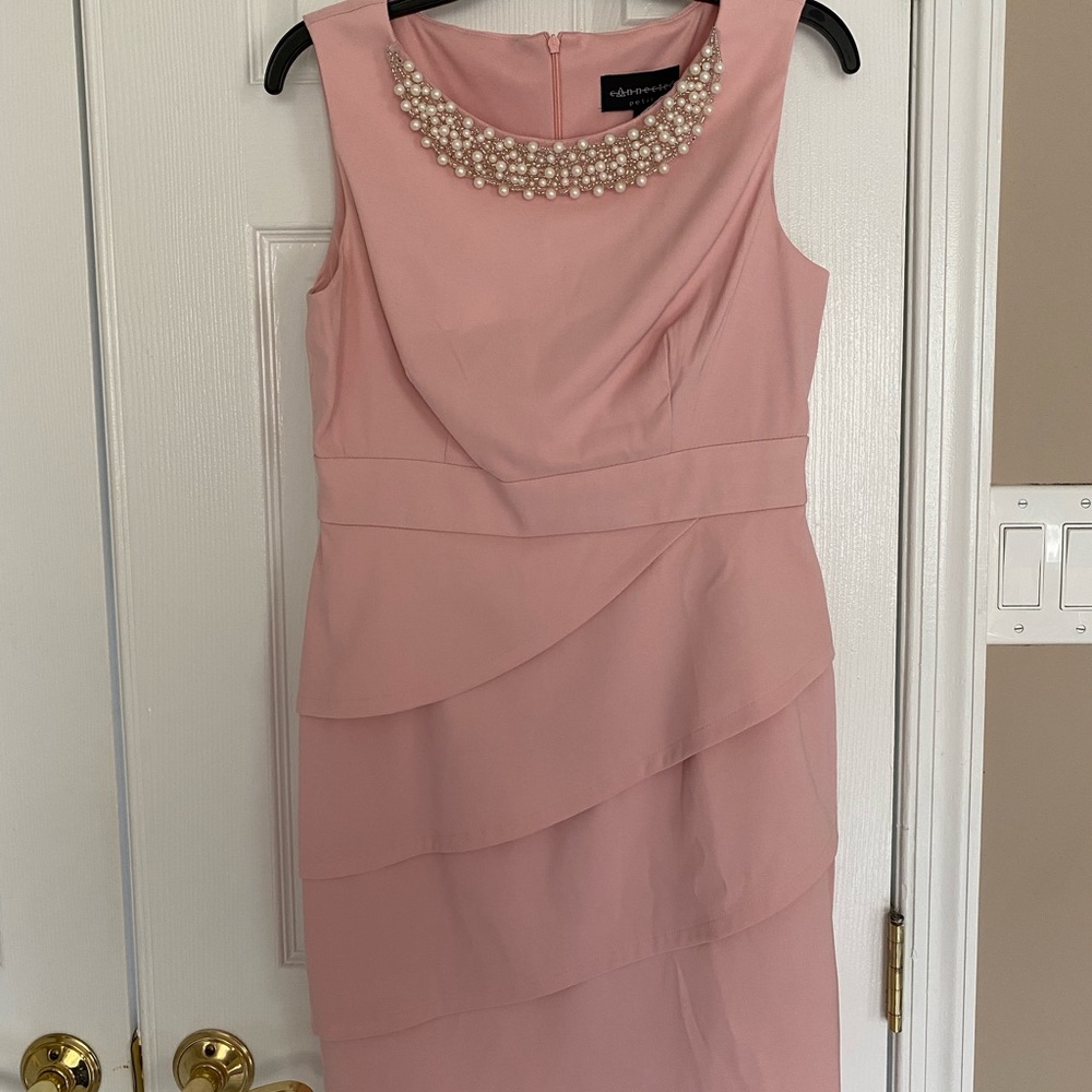 Women’s dress, light pink, size 10P, sleeveless, zipper in the back
